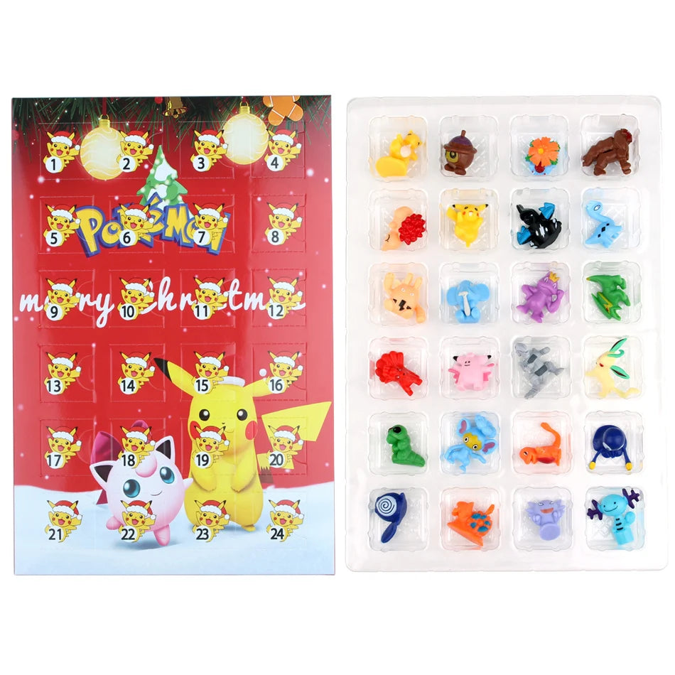 24Pcs/Set Pokemon Figure Christmas Advent Calendar Blind Box Gift Kawaii Pikachu Anime Figural Action PVC Model Kids Toys