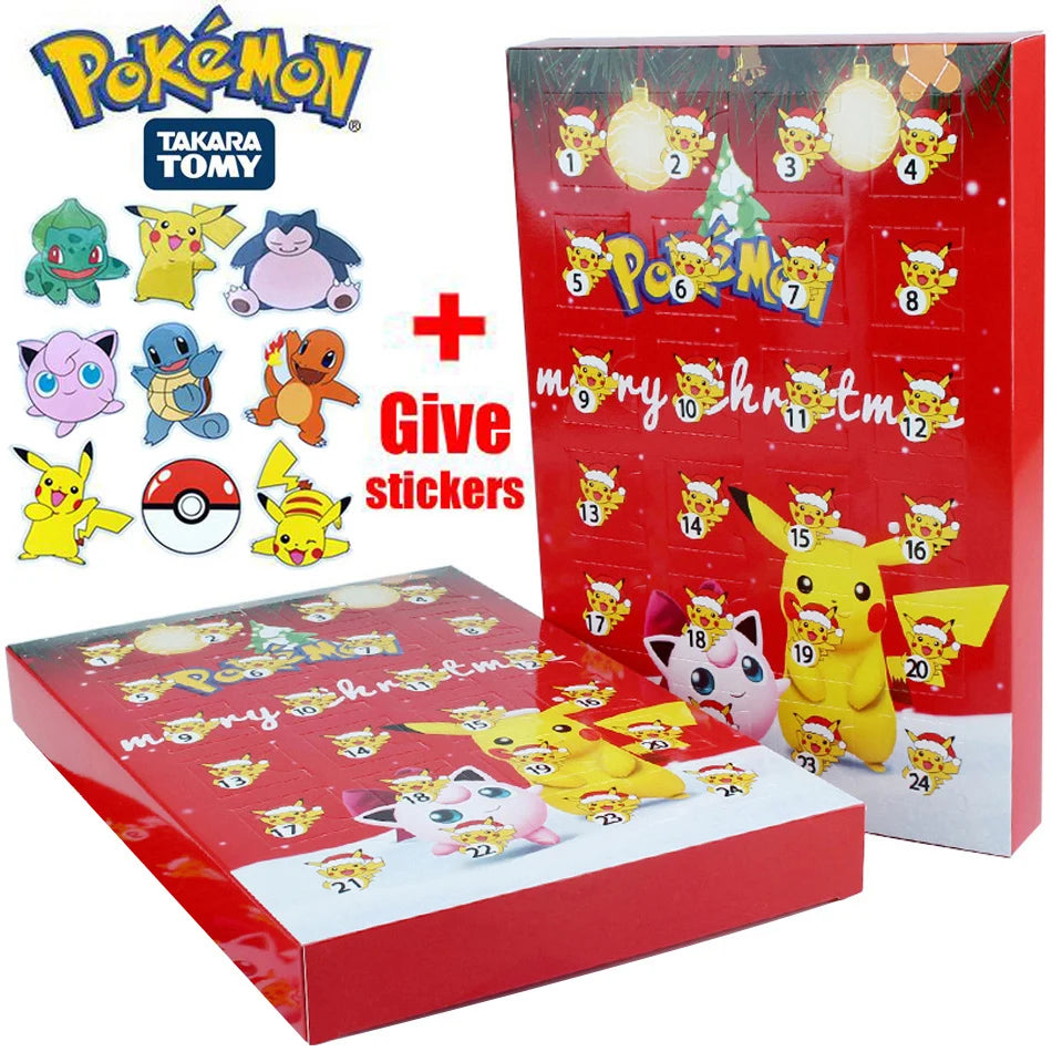 24Pcs/Set Pokemon Figure Christmas Advent Calendar Blind Box Gift Kawaii Pikachu Anime Figural Action PVC Model Kids Toys