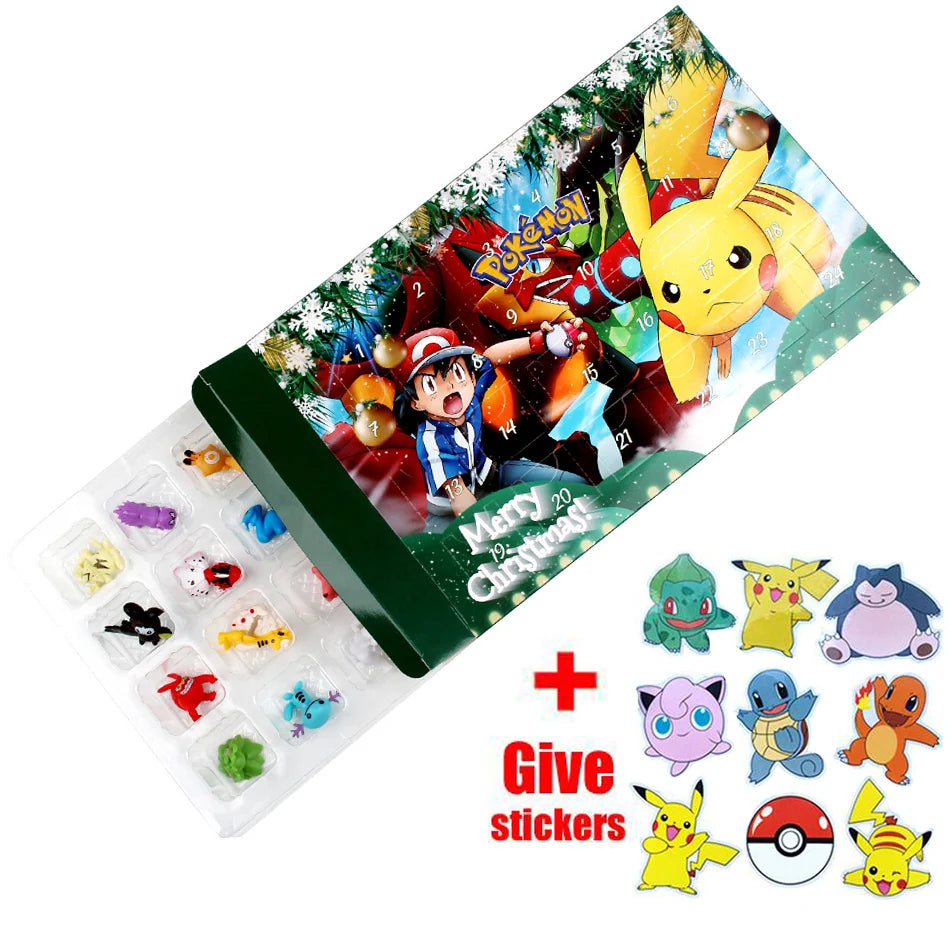 24Pcs/Set Pokemon Figure Christmas Advent Calendar Blind Box Gift Kawaii Pikachu Anime Figural Action PVC Model Kids Toys