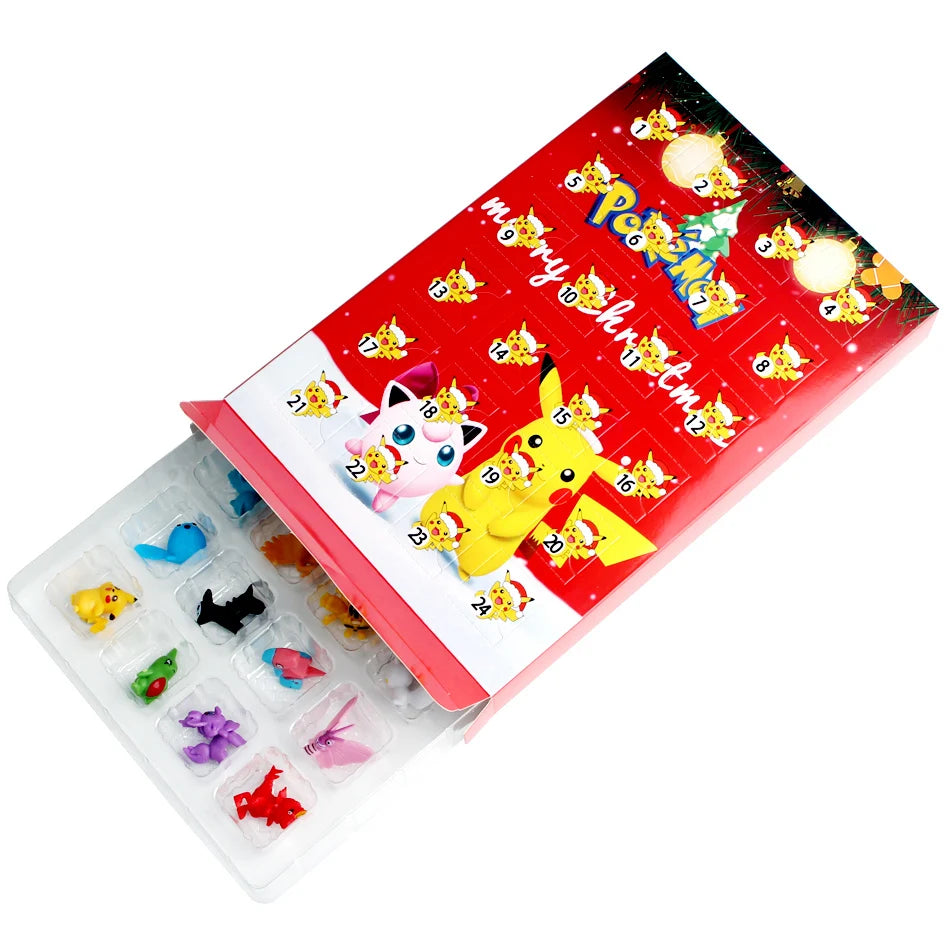 24Pcs/Set Pokemon Figure Christmas Advent Calendar Blind Box Gift Kawaii Pikachu Anime Figural Action PVC Model Kids Toys