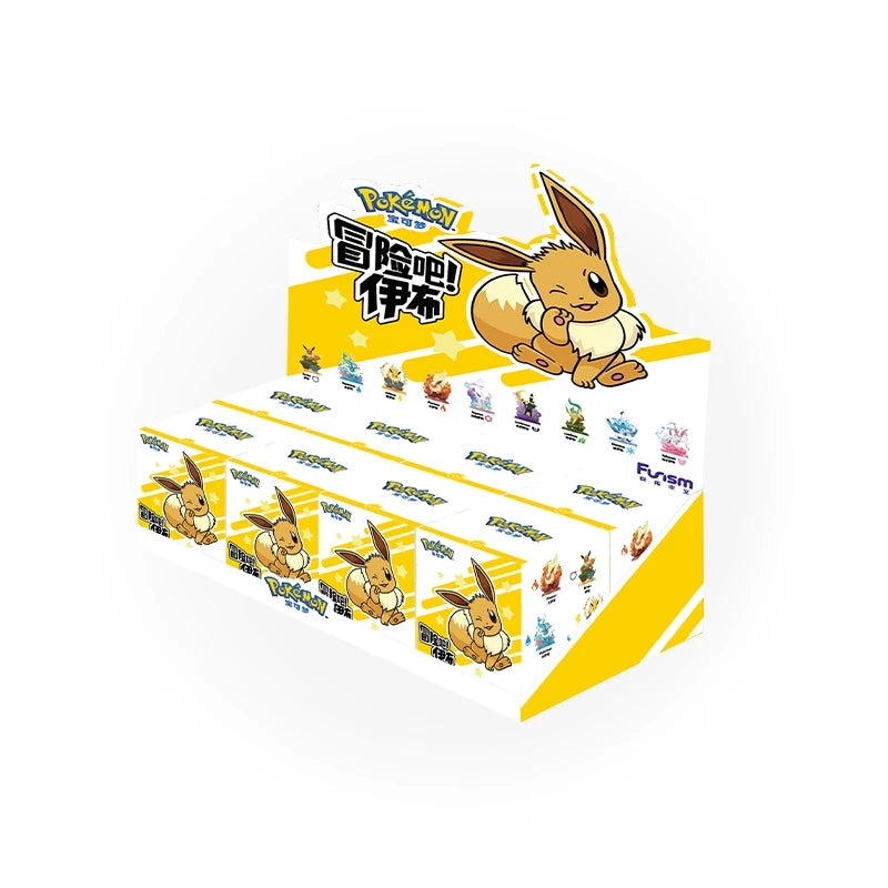 Anime Pokemon Funism Original Adventure Eevee Family Suit Blind Box Jolteon Sylveon Action Figure Collection Model Kids Toy Gift