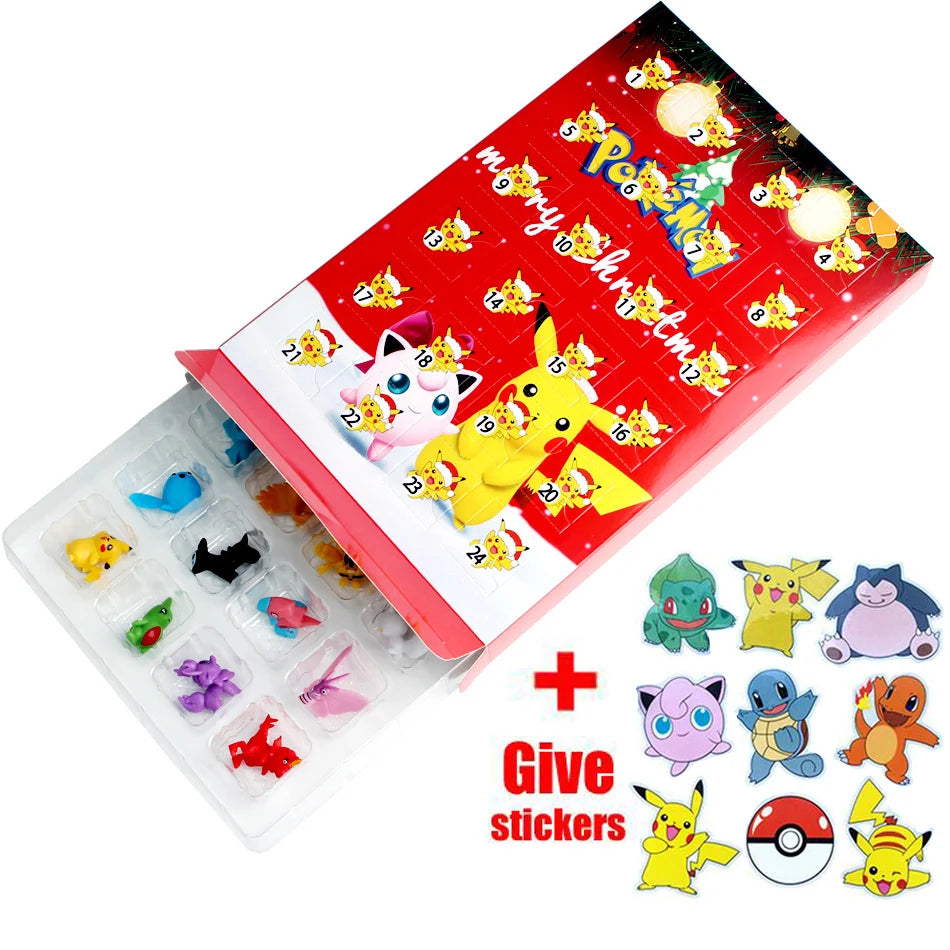 24Pcs/Set Pokemon Figure Christmas Advent Calendar Blind Box Gift Kawaii Pikachu Anime Figural Action PVC Model Kids Toys