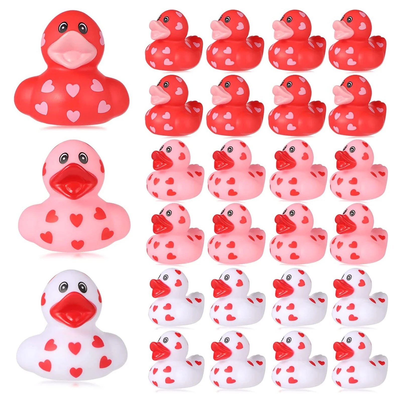 20Pcs Baby Bath Duck Toys Valentine'S Day Duck Toy Mini Duckies Bath Toys for Valentine'S Day Festival Gifts Party Favor (Random Color)