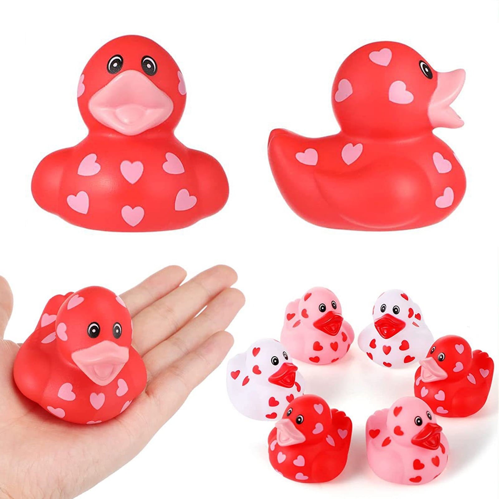 20Pcs Baby Bath Duck Toys Valentine'S Day Duck Toy Mini Duckies Bath Toys for Valentine'S Day Festival Gifts Party Favor (Random Color)